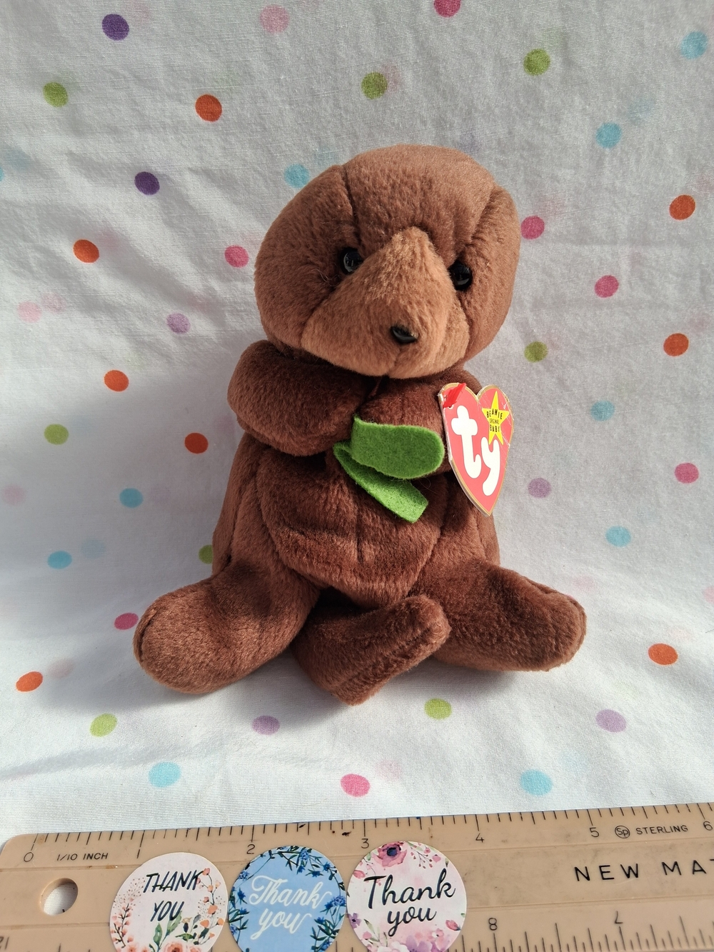 TY Beanie Baby "Seaweed" The Brown Otter Plush Toy